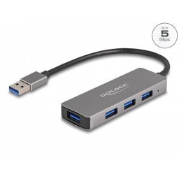 Delock 4 portos USB 3.2 Gen 1 hub USB Type-A csatlakozóval - USB Type-A portok az oldalán