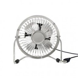 Asztali ventilátor, USB csatlakozóval, ezüst