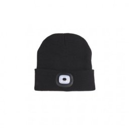 Sapka fejlámpával, beanie (fekete)