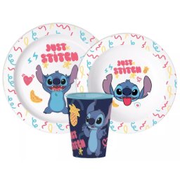 Lilo és Stitch, A csillagkutya étkészlet, micro műanyag szett 260 ml-es pohárral Nr2