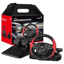 Genius GX Gaming SpeedMaster, Kormánykerék, pedálok, váltó, PC, PS3, PS4, USB, rezgés, fekete és piros színben