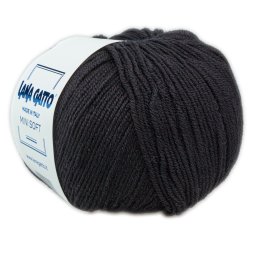 Lana Gatto Mini Soft kötőfonal, extra finom merinó - 10008, fekete