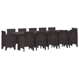 vidaXL Kert étkező szett 13 db Barna Poli rattan