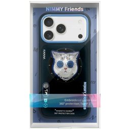 NIMMY tok SZEMÜVEG COOL CAT kompatibilis MagSafe az IPHONE 17 Pro Max-hoz fekete kék