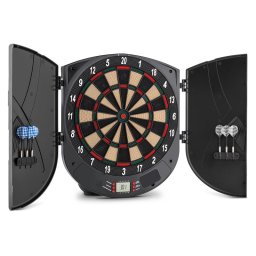 KLARFIT Dart, darts tábla, puha hegy, 26 játék, ajtó, hang (DRB-Dartor)