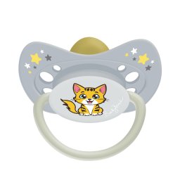 BabyBruin Latex játszócumi világító karikával, cseresznye cumival 2-es Cica