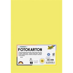 FOLIA Dekorkarton, 2 oldalas, A4, 300 g, 50 lap, FOLIA, citromsárga