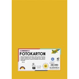 FOLIA Dekorkarton, 2 oldalas, A4, 300 g, 50 lap, FOLIA, mélysárga
