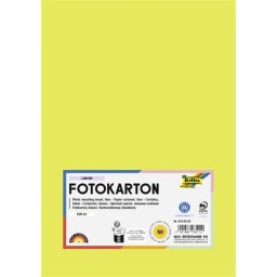 FOLIA Dekorkarton, 2 oldalas, A4, 300 g, 50 lap, FOLIA, limesárga