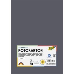 FOLIA Dekorkarton, 2 oldalas, A4, 300 g, 50 lap, FOLIA, antracitszürke