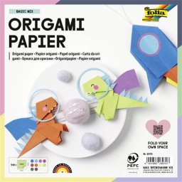 FOLIA Origami papír, 20x20 cm, 70 g, 500 lap, FOLIA, vegyes színek