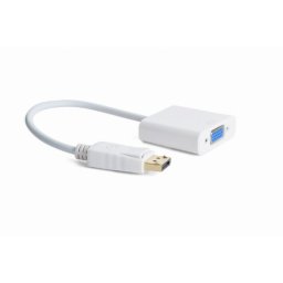 DisplayPort / VGA D-sub adapter kábel 0.2m fehér Gembird (A-DPM-VGAF-02-W)