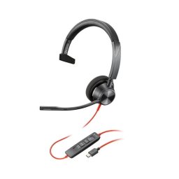 Poly Blackwire 3310 MS Teams headset, USB-C/A adapter, mono