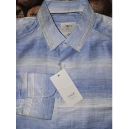 Eterna 1863 slim fit kék-fehér csíkos ing, 40