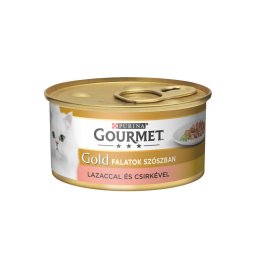 GOURMET GOLD Lazaccal és csirkével szószban nedves macskaeledel 85g