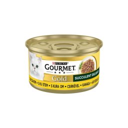 GOURMET GOLD Succulent Delights Csirkével nedves macskaeledel 85g