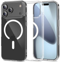 Apple iPhone 17 Pro Max, Műanyag hátlap védőtok + szilikon keret, Magsafe töltővel kompatibilis, FlexAir Hybrid Magsafe, átlátszó