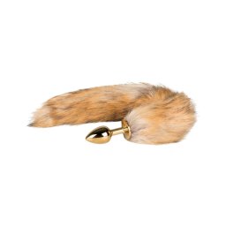 EasyToys Fox NO1 - fém anál plug rókafarokkal (arany-vörös)