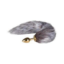 EasyToys Fox NO5 - fém anál plug rókafarokkal (arany-ezüst)