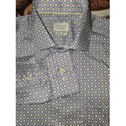 Eterna Meisterhaft 1863 modern fit kék mintás ing, 43