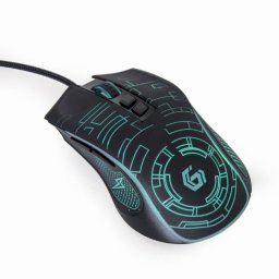Gembird egér MUSG-RGB-01, háttérvilágítás, 7 gomb, 3600DPI, USB, fekete, fekete