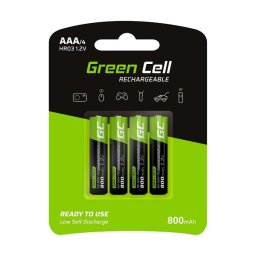Zöld cellás újratölthető elemek 4x AAA HR03 800mAh