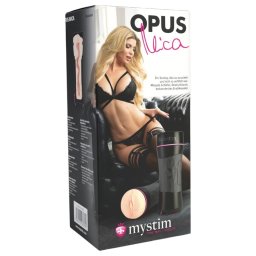 mystim OPUS Mica - élethű művagina maszturbátor férfiaknak (natúr-fekete)
