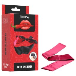 Wild Play - szatén szemmaszk szerepjátékhoz (fekete-pink)
