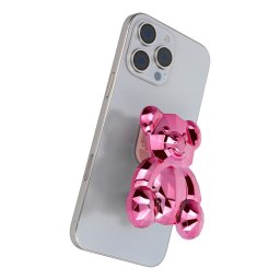 Telefon állvány BEAR - ragasztható - rózsaszín