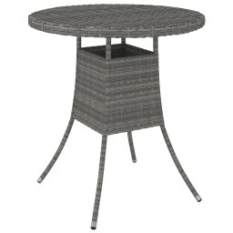vidaXL szürke polyrattan kerti asztal 70 x 70 x 73 cm