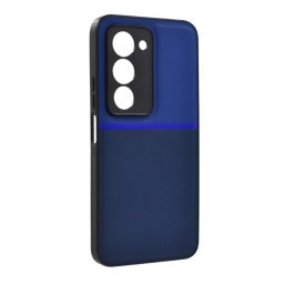 Szilikon telefonvédő (ütésállóság, mágneses, bőr hatású hátlap, csíkos) SÖTÉTKÉK Xiaomi Redmi 15 5G