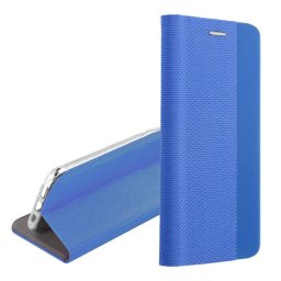Tok álló, bőr hatású (FLIP, oldalra nyíló, asztali tartó, textil minta) VILÁGOSKÉK Xiaomi Redmi 15 4G, Redmi 15 5G