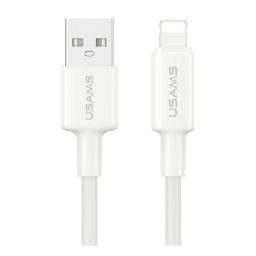 USAMS U90 adatkábel (USB - lightning, 2.4A, gyorstöltő, 100cm) FEHÉR Apple IPAD (3rd Generation), iPhone SE 2 (2020), iPhone 12 mini