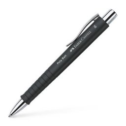 FABER-CASTELL Golyóstoll, 1 mm, XB, nyomógombos, fekete tolltest, FABER-CASTELL "Poly Ball", kék