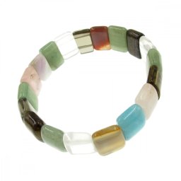 Vegyes színű féldrágakő csakra karkötő