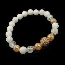 Napfény aura és tejkvarc karkötő