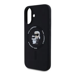 KARL LAGERFELD LIQUID SILICONE KARL AND CHOUPETTE MAGSAFE szilikon telefonvédő (ütésállóság, MagSafe) FEKETE Apple iPhone 16