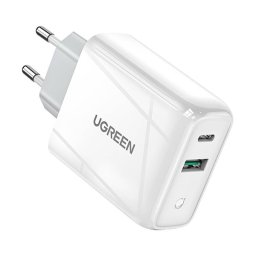 UGREEN CD170 hálózati töltő USB+Type-C aljzat (36W, PD gyorstöltő 4.0) FEHÉR