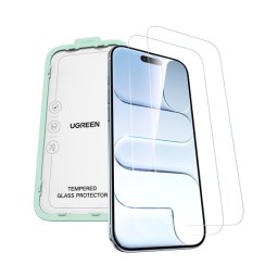 UGREEN SP1142 képernyővédő üveg 2db (2.5D, 0.33mm, 9H + segédkeret) ÁTLÁTSZÓ Apple iPhone Air