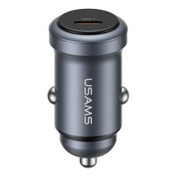 USAMS CC321 hálózati töltő Type-C aljzat (30W, PD gyorstöltő) SÖTÉTSZÜRKE