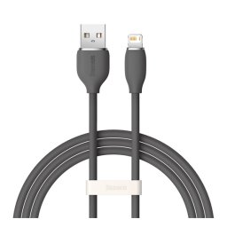 BASEUS JELLY LIQUID adatkábel (USB - lightning, 2.4A, gyorstöltő, 120cm) FEKETE Apple iPhone 14 Pro, iPhone 14 Plus, iPhone 14