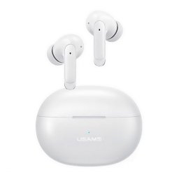 USAMS X-DON bluetooth fülhallgató SZTEREO (v5.3, TWS, mikrofon, zajszűrő + töltőtok) FEHÉR