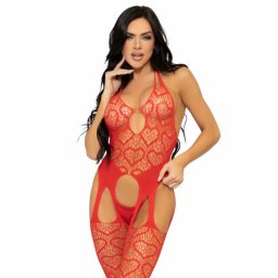 LEG AVENUE - rzki hls harisnyakt body, piros