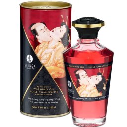 Shunga Intimate Kisses melegt masszzsolaj - epres-pezsgs zestssel, 100ml