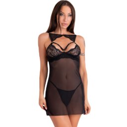 LIVCO CORSETTI FASHION - rzki fekete chemise s tanga L/XL