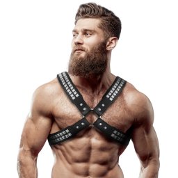 Fetish - frfi v a keresztbe fztt eco-brben, szegecses