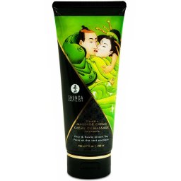 Shunga ehet masszzskrm - krts-zld tes zestssel, 200ml