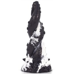 Tentamix Dildo - 15 cm-es, prmium, fekete-fehr sznben