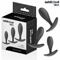 ADDICTED TOYS - 3 darabos prmium szilikon anlis plug szett