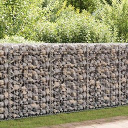 vidaXL horganyzott acél gabion fal fedéllel 600 x 30 x 100 cm